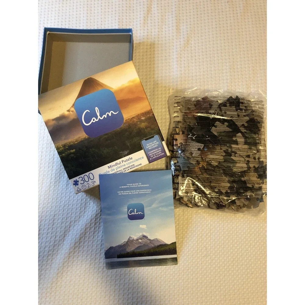 Calm Mindful Puzzle NEW 300 pcs Foggy Mountains 30-day App Subscription Included